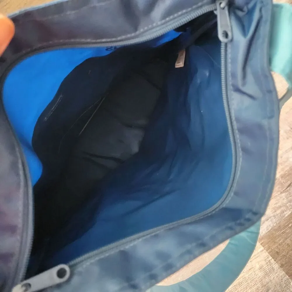 Adidas Blue Nylon Tote Shoulder Gym Light Travel 3 Stripe Logo Bag‎ Rare HTF